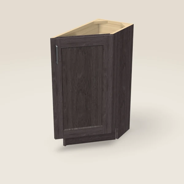 12" Base Transitional — Right — Greystone, 3D picture