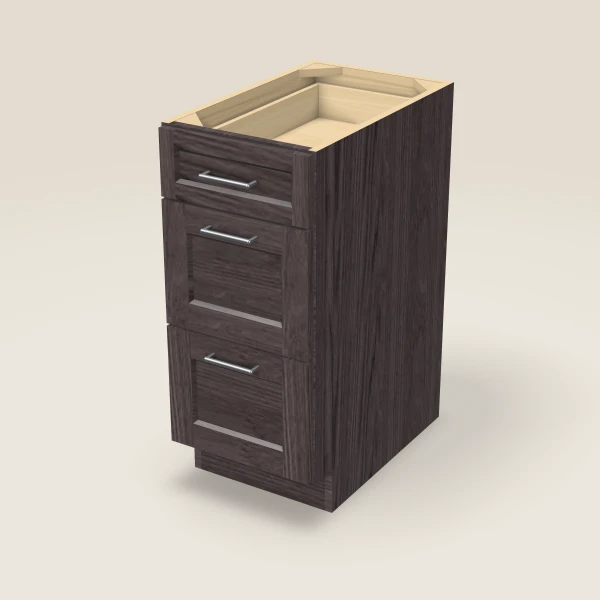 15" 3-Drawer Base — Greystone, 3D picture
