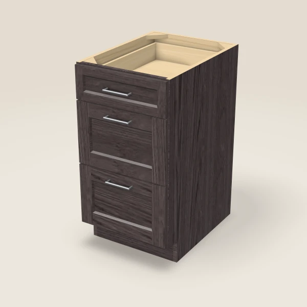 18" 3-Drawer Base — Greystone, 3D picture