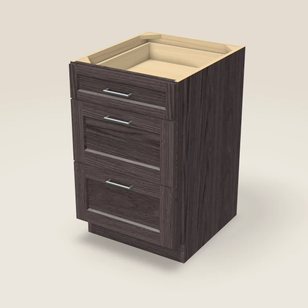 21" 3-Drawer Base — Greystone, 3D picture