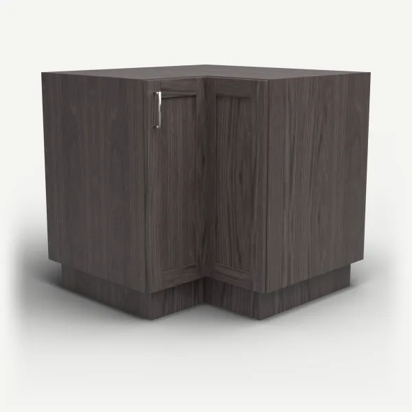 Easy Reach Corner Cabinet, Bi-Fold Door — 36" — Greystone, 3D picture