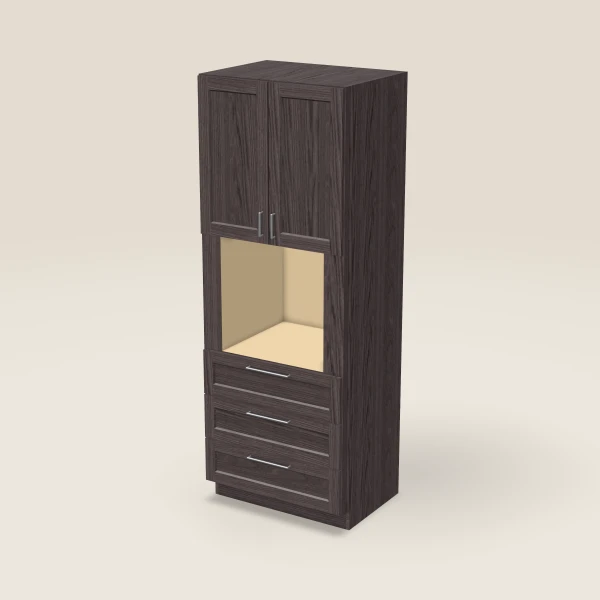33" Oven Cabinet — 90" High — Greystone, 3D picture