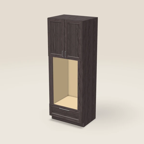 33" Oven Cabinet with Microwave Opening — 90" High — Greystone, 3D picture