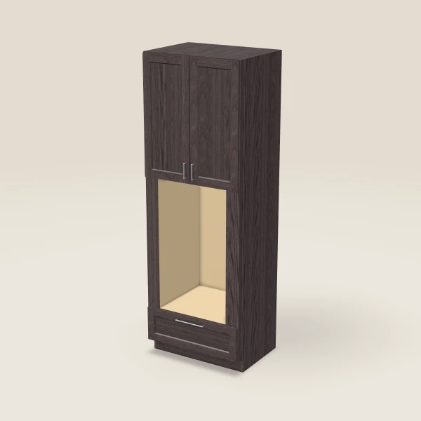 33" Oven Cabinet with Microwave Opening — 96" High — Greystone, 3D picture