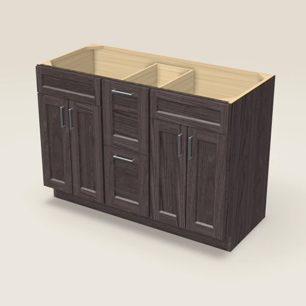 48" Vanity with Drawers Both Sides — Greystone, 3D picture
