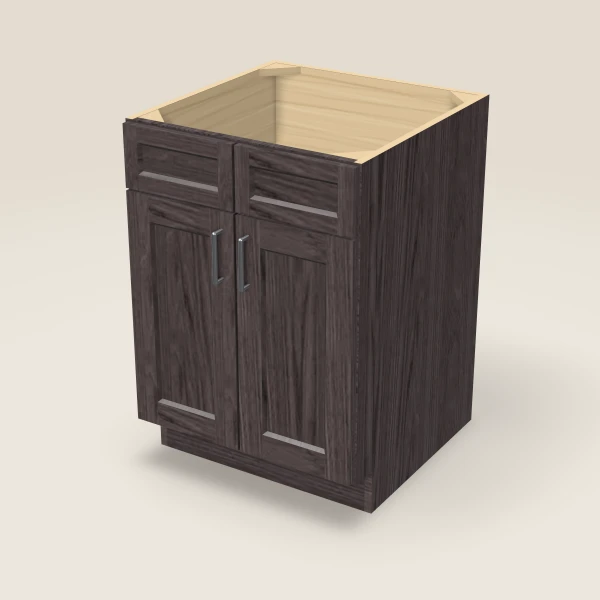 24" Sink Base — Double Door — Greystone, 3D picture