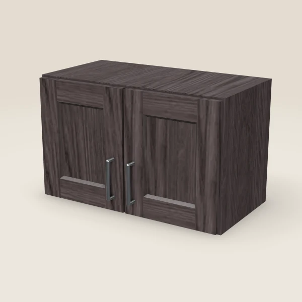 24" Wall Cabinet — 15" High, Double Door — Greystone, 3D picture