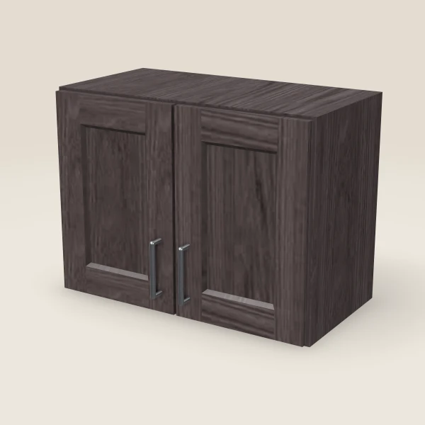 24" Wall Cabinet — 18" High, Double Door — Greystone, 3D picture