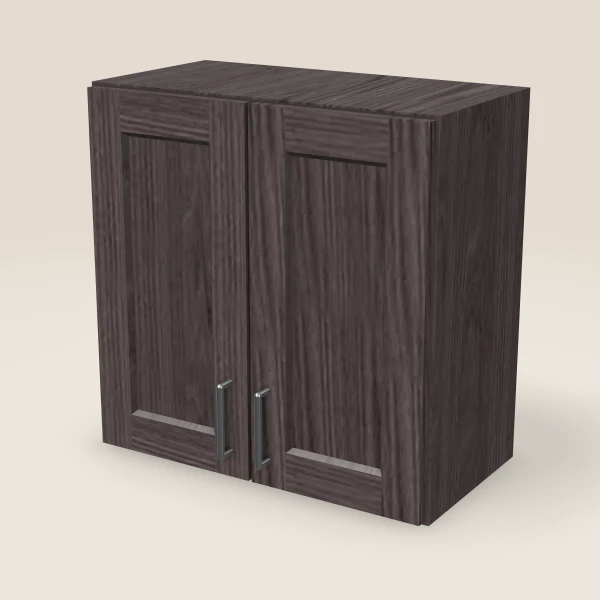 24" Wall Cabinet — 24" High, Double Door — Greystone, 3D picture