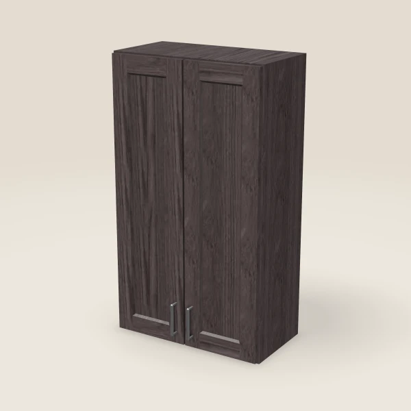 24" Wall Cabinet — 42" High, Double Door — Greystone, 3D picture