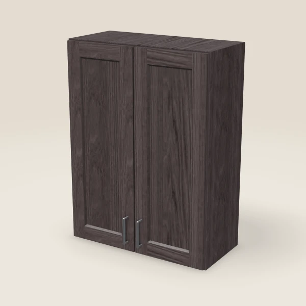 27" Wall Cabinet — 36" High, Double Door — Greystone, 3D picture