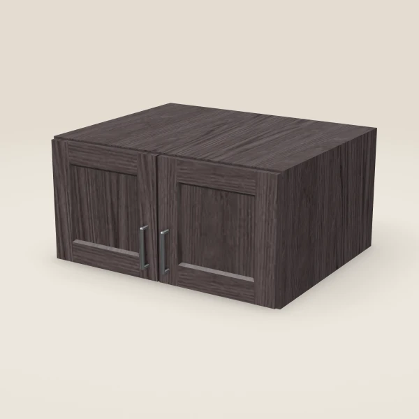 30" Wall Cabinet — 15" High, 24" Deep, Double Door — Greystone, 3D picture