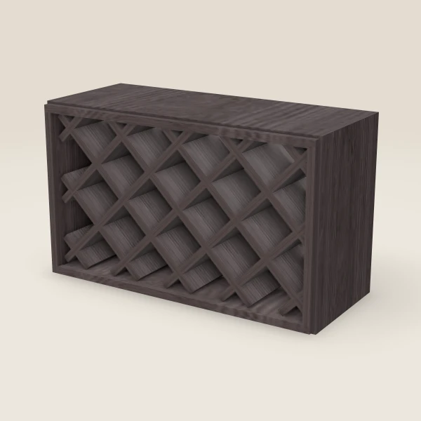 30" Wine Rack Wall Cabinet — 18" High — Greystone, 3D picture