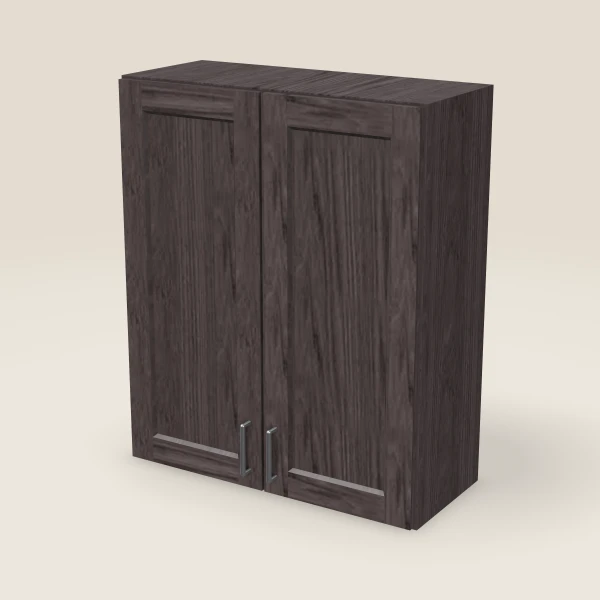 30" Wall Cabinet — 36" High, Double Door — Greystone, 3D picture