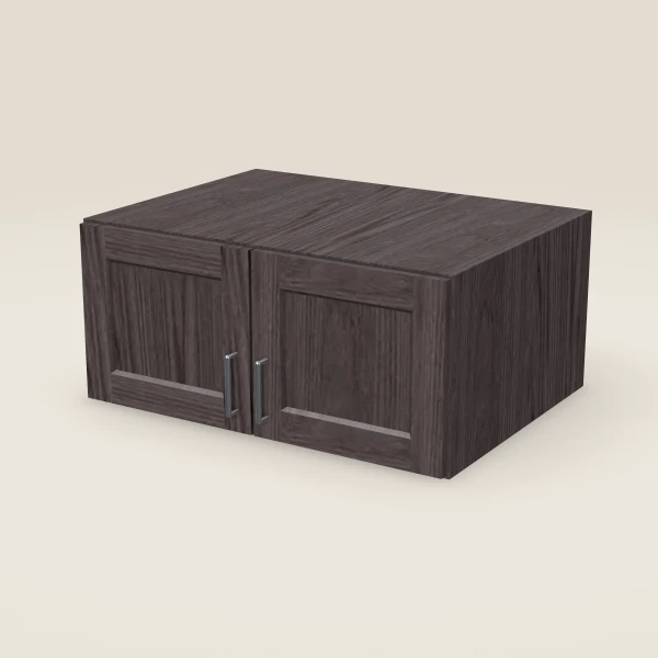 33" Wall Cabinet — 15" High, 24" Deep, Double Door — Greystone, 3D picture