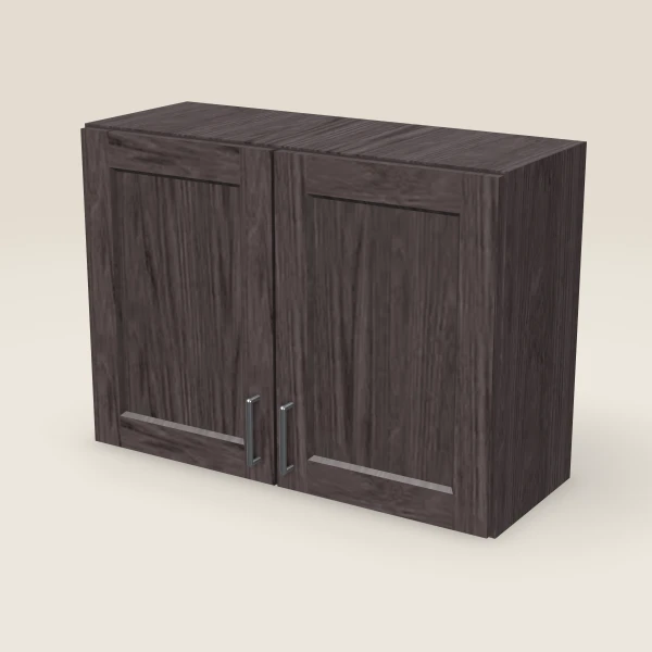 33" Wall Cabinet — 24" High, Double Door — Greystone, 3D picture