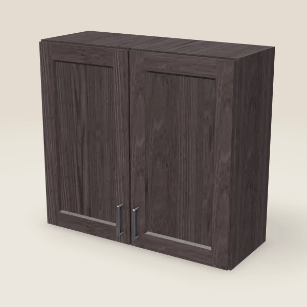 33" Wall Cabinet — 30" High, Double Door — Greystone, 3D picture