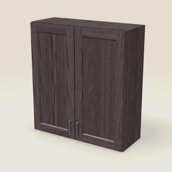 33" Wall Cabinet — 36" High, Double Door — Greystone, 3D picture