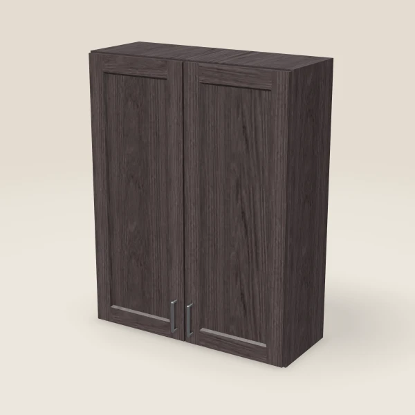 33" Wall Cabinet — 42" High, Double Door — Greystone, 3D picture