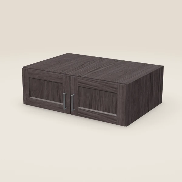 36" Wall Cabinet — 12" High, 24" Deep, Double Door — Greystone, 3D picture