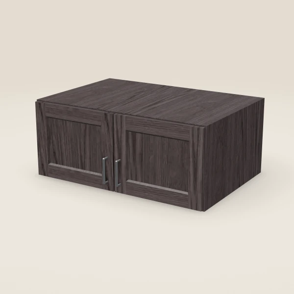 36" Wall Cabinet — 15" High, 24" Deep, Double Door — Greystone, 3D picture