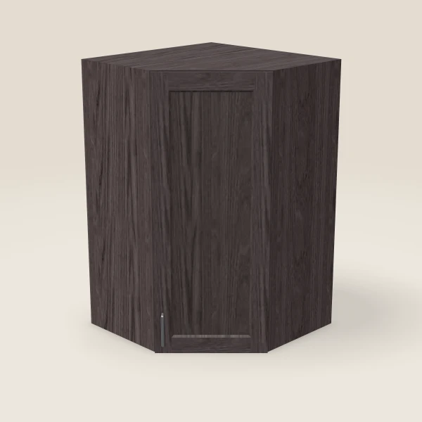 27" Wall Diagonal Corner — 42" High, 15" Deep — Greystone, 3D picture