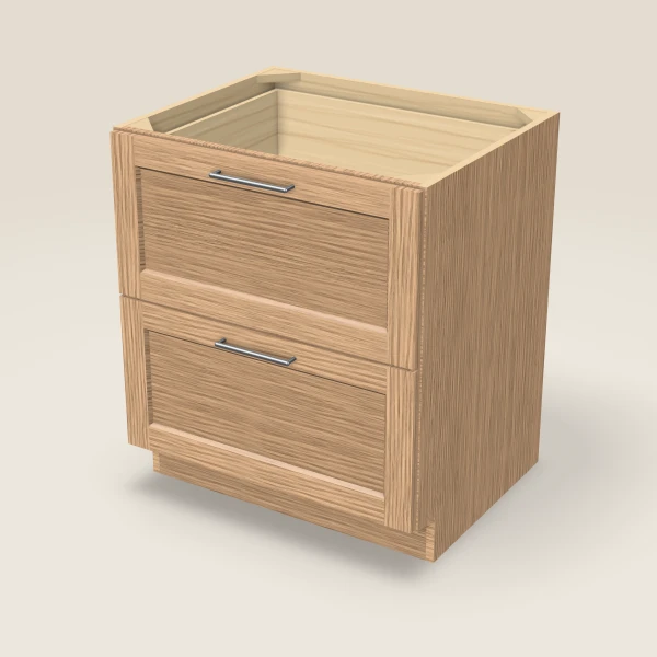 30" 2-Drawer Base — Homestead Oak, 3D picture