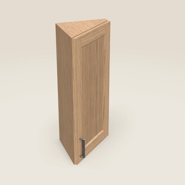 12" Wall End Angle Cabinet — 30" High — Homestead Oak, 3D picture