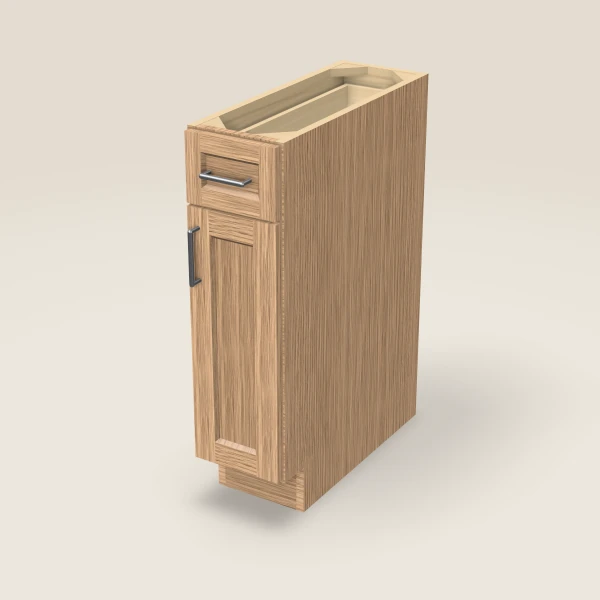 9" Base Cabinet — Homestead Oak, 3D picture
