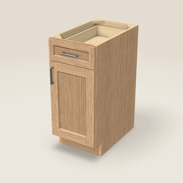 15" Base Cabinet — Homestead Oak, 3D picture