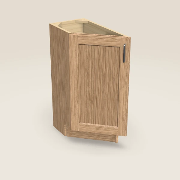 12" Base Transitional — Left — Homestead Oak, 3D picture