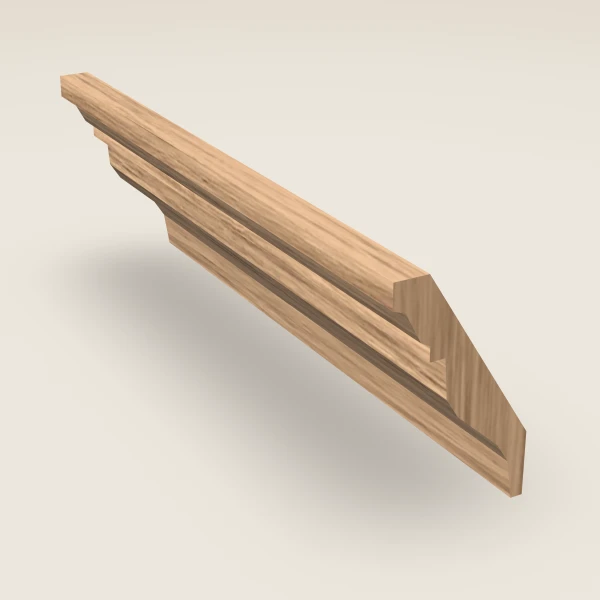 Classic Crown Molding — 4½" × 96" — Homestead Oak, 3D picture