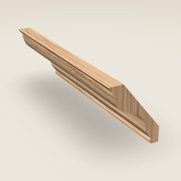 H-Profile Crown Molding — 4" × 96" — Homestead Oak, 3D picture