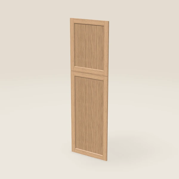 Wall Pantry End Decorative Door Set — for 84" Pantry, 2 doors: 23¾" × 29-5/16" and 23¾" × 49¼" — Homestead Oak, 3D picture