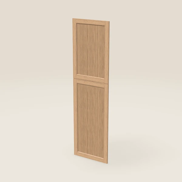 Wall Pantry End Decorative Door Set — for 90" Pantry, 2 doors: 23¾" × 35-5/16" and 23¾" × 49¼" — Homestead Oak, 3D picture