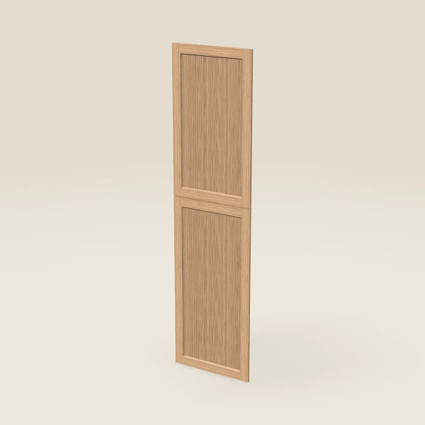 Wall Pantry End Decorative Door Set — for 96" Pantry, 2 doors: 23¾" × 41-5/16" and 23¾" × 49¼" — Homestead Oak, 3D picture