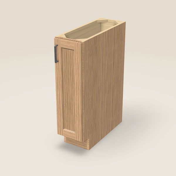 9" Full Height Base Cabinet — Homestead Oak, 3D picture