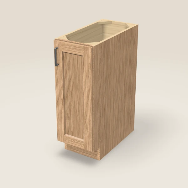 12" Full Height Base Cabinet — Homestead Oak, 3D picture