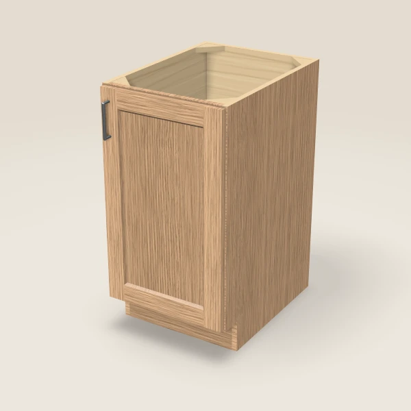 18" Full Height Base Cabinet — Homestead Oak, 3D picture