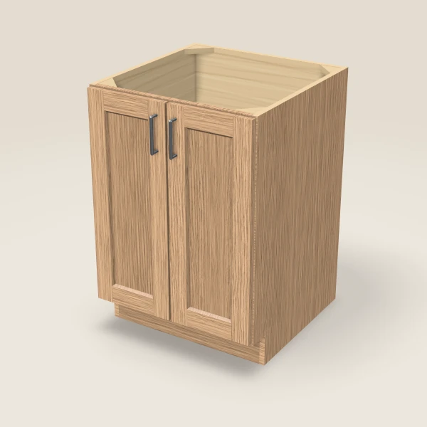 24" Full Height Base Cabinet — Double Door — Homestead Oak, 3D picture