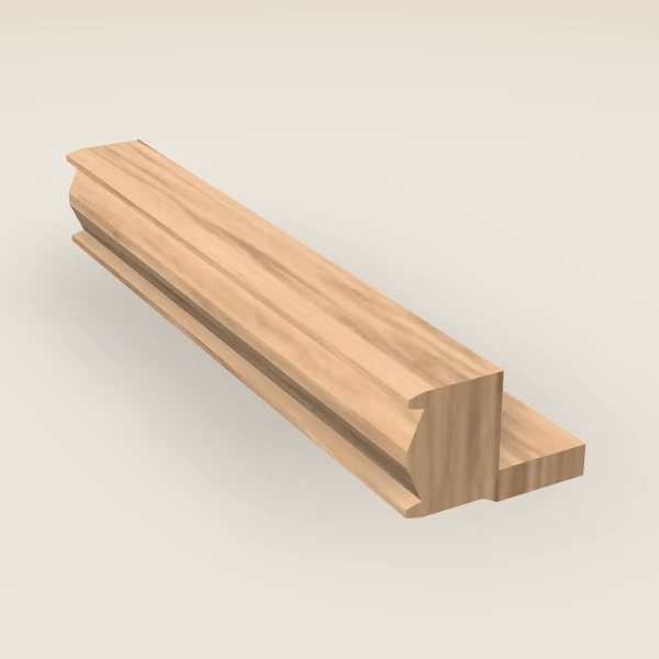 Light Rail Molding — 96" — Homestead Oak, 3D picture