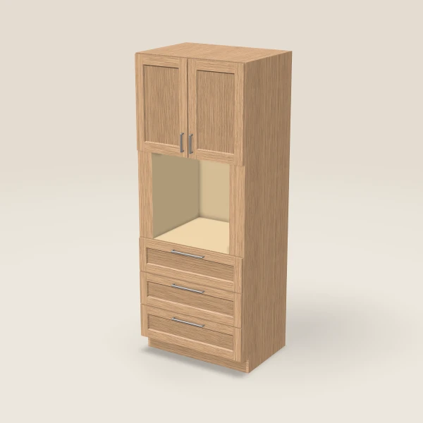 33" Oven Cabinet — 84" High — Homestead Oak, 3D picture