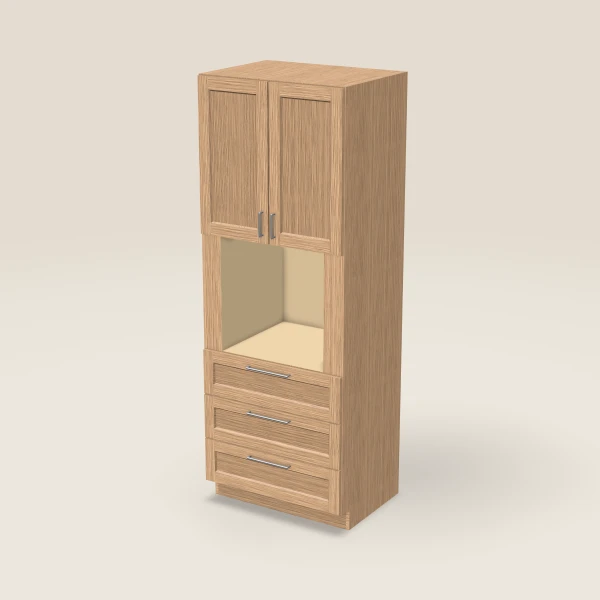 33" Oven Cabinet — 90" High — Homestead Oak, 3D picture