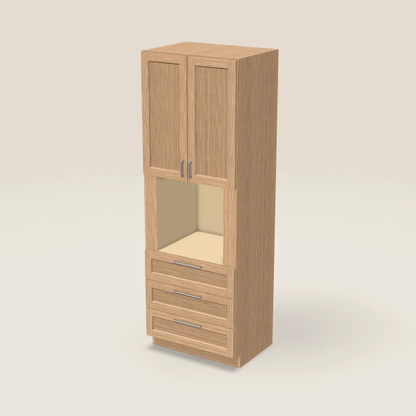 33" Oven Cabinet — 96" High — Homestead Oak, 3D picture