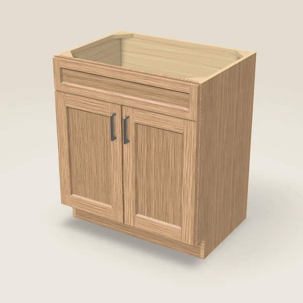 30" Vanity, Doors Only — Homestead Oak, 3D picture