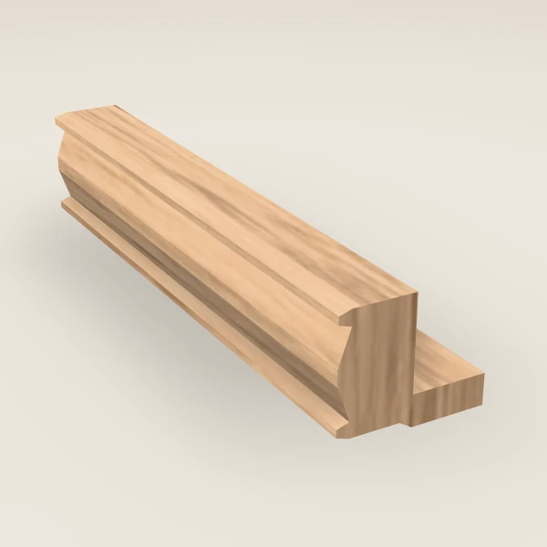 Tall Light Rail Molding — 96" — Homestead Oak, 3D picture
