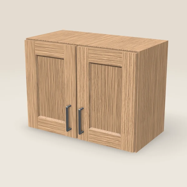 24" Wall Cabinet — 18" High, Double Door — Homestead Oak, 3D picture