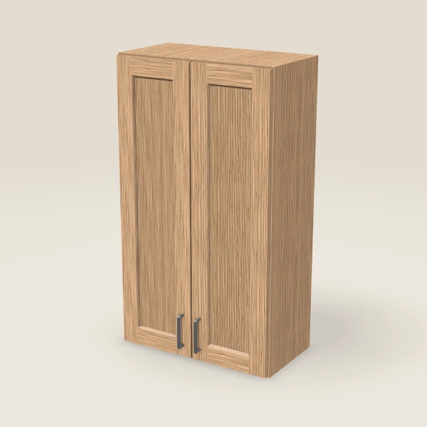 24" Wall Cabinet — 42" High, Double Door — Homestead Oak, 3D picture