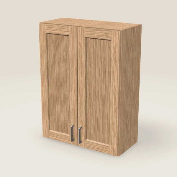 27" Wall Cabinet — 36" High, Double Door — Homestead Oak, 3D picture
