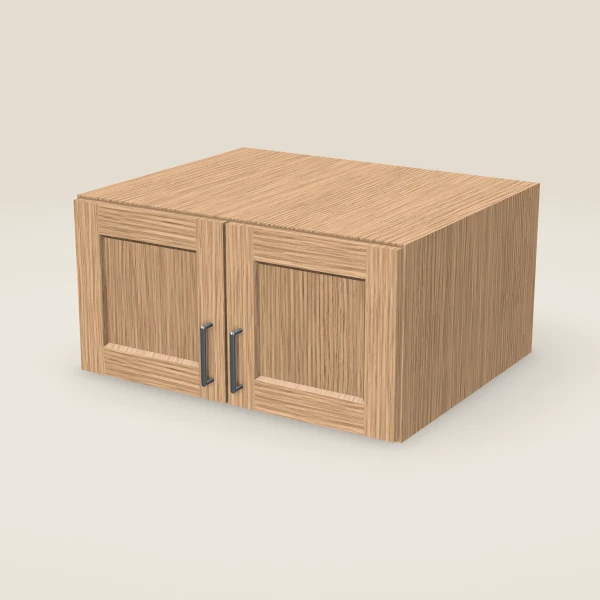 30" Wall Cabinet — 15" High, 24" Deep, Double Door — Homestead Oak, 3D picture